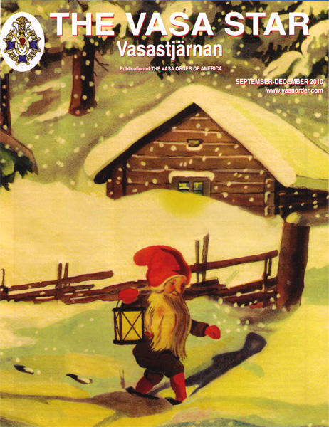 Tomten poster on
              the cover of the Sept-Dec, 2010 Vasa Star